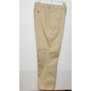 Arturo Calle Chino Pants Mens 42 Tan Cotton Flat Front Trousers Preppy Casual